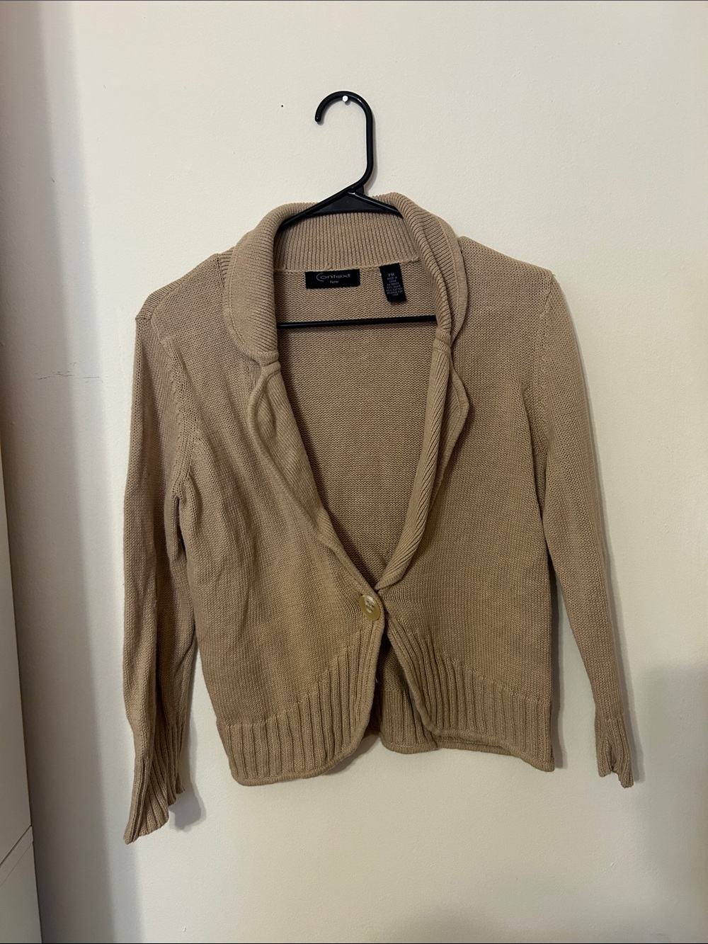 Vintage Cozy Shawl Collar Cardigan Sweater - Beige